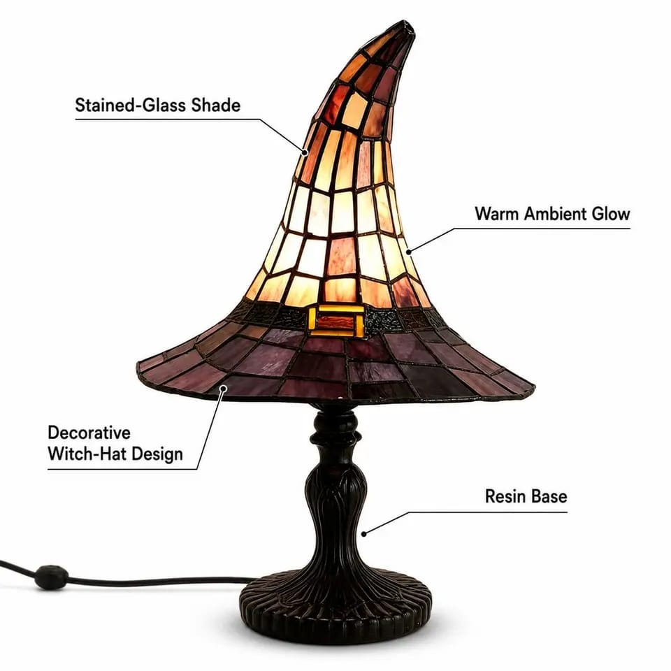 Witch Hat Lamps Creative Home Gothic Night Light Gift Witch Hat Light Ornament Halloween Home Ornament Decoration